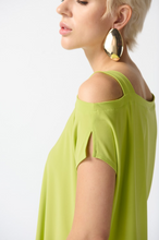 Load image into Gallery viewer, Joseph Ribkoff - 242084 - Cut-out Asymetrical Top - Key Lime
