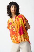 Load image into Gallery viewer, Joseph Ribkoff - 242008 - Tropical Print Boxy Top - Pink/Multi
