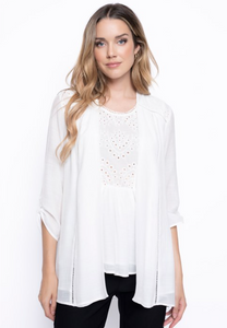 Picadilly - JM558 - Open Front Cotton Cardigan - Off White
