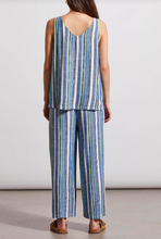 Load image into Gallery viewer, Tribal - 7719O - Linen Blend Striped Button Down Cami - Blue Sea
