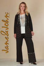 Load image into Gallery viewer, Tricotto - J249 - Pant with Gold Trim at Bottom - Black
