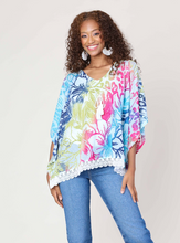 Load image into Gallery viewer, Cativa - 124130 - Bottom Lace Trimmed Top - Tropical Vibes
