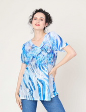 Load image into Gallery viewer, Cativa - 120107 - Short Sleeve Top - Blue Lagoon
