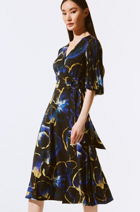 Joseph Ribkoff - 243776 - Chiffon Floral Print Dress - Black/Multi