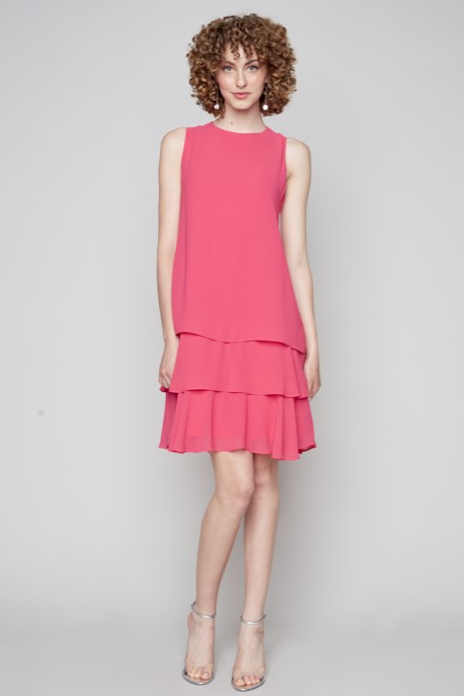 Compli K -50012 - Tiered Sleeveless Dress - Watermelon