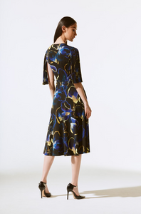 Joseph Ribkoff - 243776 - Chiffon Floral Print Dress - Black/Multi