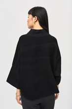 Load image into Gallery viewer, Joseph Ribkoff - 243953 - Sweater Knit Mock Neck Boxy Top - Black
