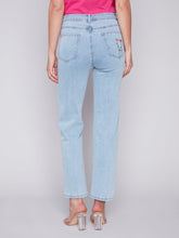 Load image into Gallery viewer, Charlie B - C5508 - Embroidered Denim Pant - Bleach Blue

