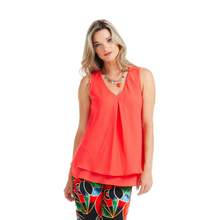 Load image into Gallery viewer, Gitane - TF2 - Chiffon Floaty Tunic With V-Neck - Coral
