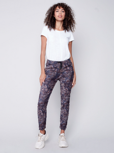 Charlie B - C5226R - Printed Suede Crinkle Pull-On Jogger - Paisley