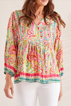 Load image into Gallery viewer, Tribal - 1822O - 3/4 Sleeve Blouse - Raspberry
