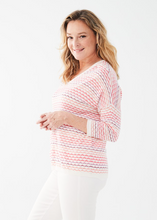 Load image into Gallery viewer, FDJ - 1271624 - 3/4 Sleeve V neck Sweater - Pink
