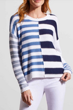 Load image into Gallery viewer, Tribal - 1675O - Long Sleeve Crew Neck Sweater - Jet Blue
