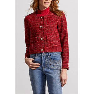 Tribal - 5322O - Tweed Jacket with Fancy Buttons - Earth Red