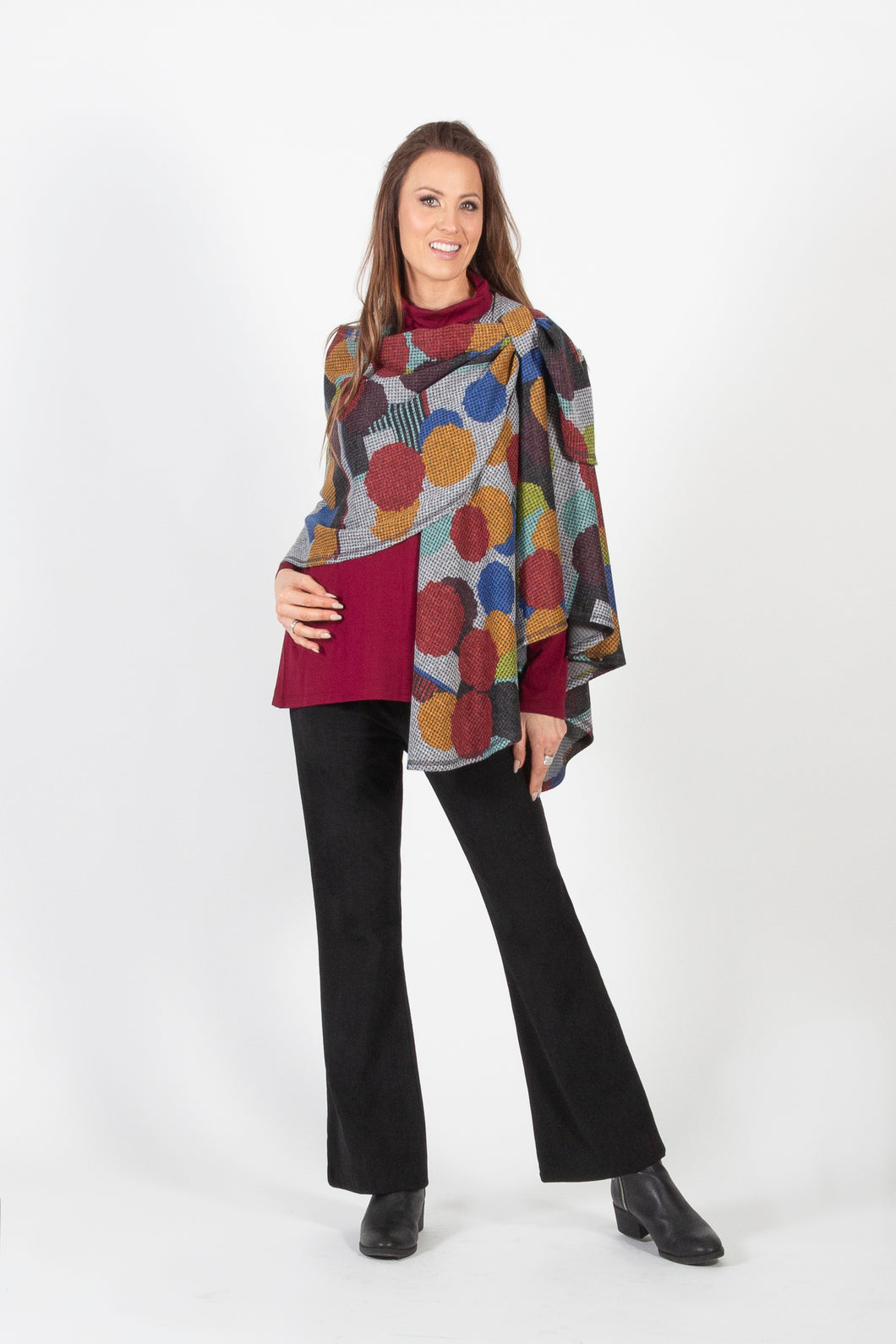 PURE - 123-4428 - Multi Colored Wrap - Poppy Blue