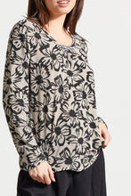 Load image into Gallery viewer, Tribal - 1873O - Long Sleeve U Neck Top With Shirring - Frost Grey
