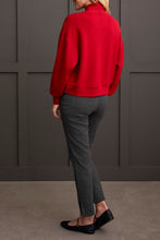 Load image into Gallery viewer, Tribal - 1893O - Scuba Dolman Top With Half Zip - Scarlet
