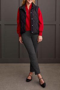 Tribal - 1893O - Scuba Dolman Top With Half Zip - Scarlet