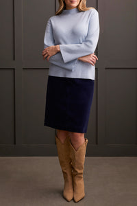 Tribal - 1921O - Long Sleeve Funnel Neck Sweater - H Glacier