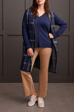 Load image into Gallery viewer, Tribal - 1924O - Long Sleeve V Neck Sweater With Cables - Sapphire
