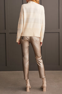 Tribal - 1995O - Long Sleeve Mock Neck Sweater - Moonstone