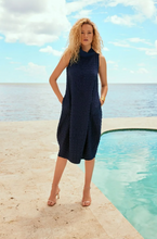 Load image into Gallery viewer, Joseph Ribkoff - 241204 - Textured Woven Sleeveless Cocoon Dress - Midnight Blue
