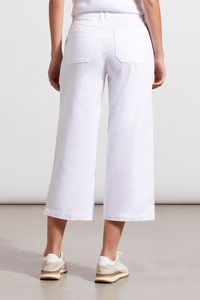 Tribal - 5365O - Audrey Bouton Fly Wide Leg Ankle Jeans - White