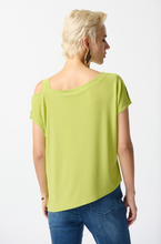 Load image into Gallery viewer, Joseph Ribkoff - 242084 - Cut-out Asymetrical Top - Key Lime
