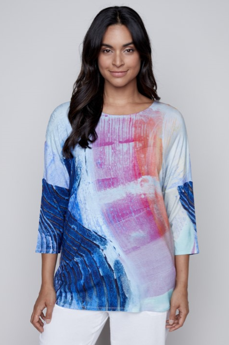 Claire Desjardins - 91401 - 3/4 Sleeve Printed Top