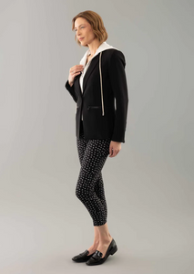 Lisette - 1145389 - Removable Hood Jade Blazer - Black/Off White