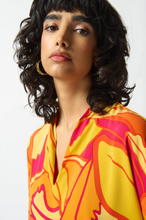 Load image into Gallery viewer, Joseph Ribkoff - 242008 - Tropical Print Boxy Top - Pink/Multi
