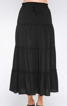 Load image into Gallery viewer, Point Zero - MOM0077 - Maxi Tiered Skirt - Black
