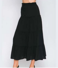 Load image into Gallery viewer, Point Zero - MOM0077 - Maxi Tiered Skirt - Black
