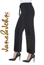 Load image into Gallery viewer, Tricotto - J249 - Pant with Gold Trim at Bottom - Black
