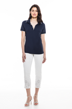 Load image into Gallery viewer, Orly - 800-18 - V-Neck Polo - Navy/White Trim
