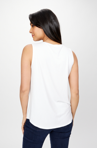 Joseph Ribkoff - 241289 - Rounded Neck Sleeveless Jersey - Vanilla