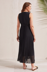 Tribal - 899O - Sleeveless Plisse Dress With Lining - Black