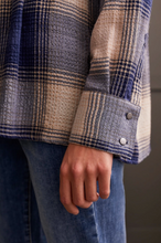 Load image into Gallery viewer, Tribal - 7984O - Plaid Peplum Button Up - Blue Jay
