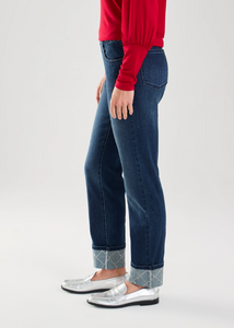 FDJ - 2630669 - Pull On Cuffed Straight Ankle Jean - Dark Vintage