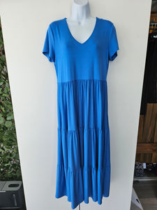PURE - 210-5020 - Bamboo Knee Length Tiered Maxi Dress - Mykonos