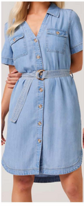 Point Zero - M007228 - Lightweight Shirt Dress - Light Indigo