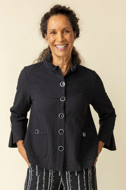 Habitat - H21321 - Ruched Collar Swing Jacket - Black