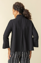 Load image into Gallery viewer, Habitat - H21321 - Ruched Collar Swing Jacket - Black
