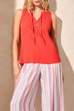 Load image into Gallery viewer, Tribal - 2168O - Sleeveless Blouse With Button Placket - Poppy
