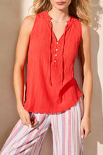 Load image into Gallery viewer, Tribal - 2168O - Sleeveless Blouse With Button Placket - Poppy
