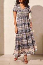 Load image into Gallery viewer, Tribal - 2226O - Lined Short Sleeve Ruched Top Maxi Dress - Scubablue

