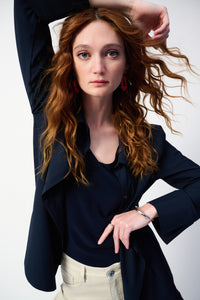 Joseph Ribkoff - 243958 - Blouse With Pockets - Midnight Blue
