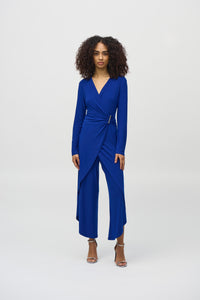 Joseph Ribkoff - 244155 - Silky Knit Wrap Culotte Jumpsuit - Royal Sapphire