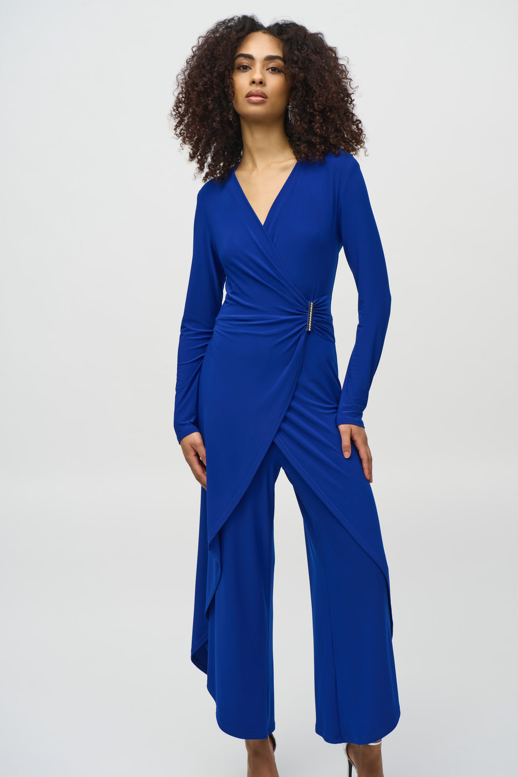 Joseph Ribkoff - 244155 - Silky Knit Wrap Culotte Jumpsuit - Royal Sapphire