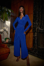 Load image into Gallery viewer, Joseph Ribkoff - 244155 - Silky Knit Wrap Culotte Jumpsuit - Royal Sapphire
